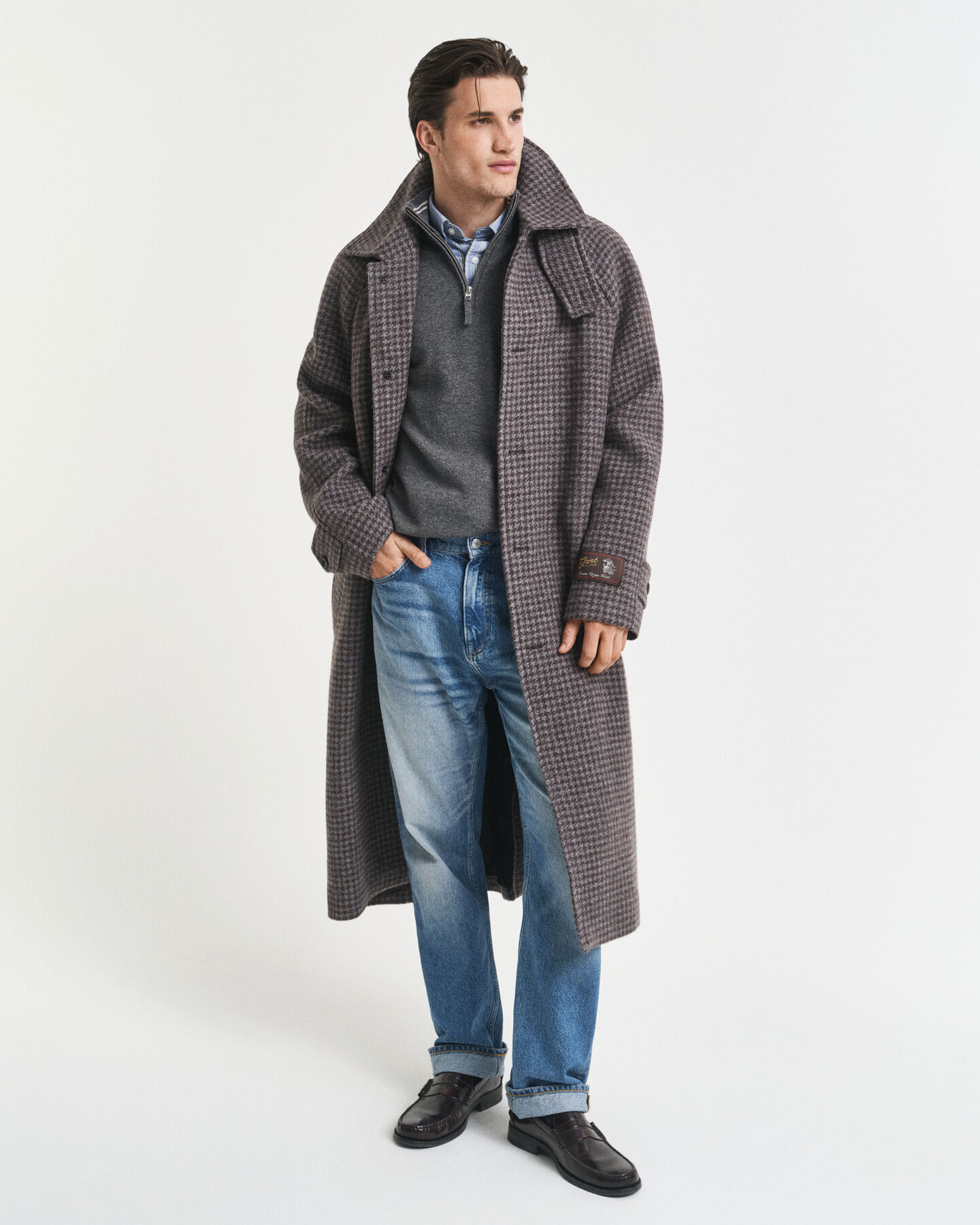 Jersey de lana de oveja muy fina con media cremallera