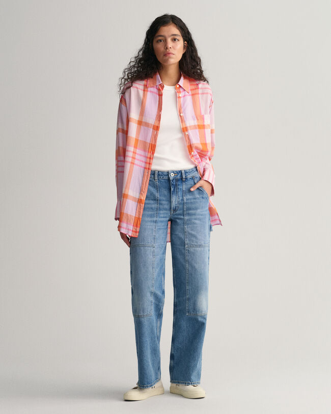 Camisa extragrande de madrás