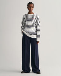 Camiseta de manga larga a rayas Logo