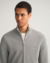 Jersey acanalado con cremallera completa Texture