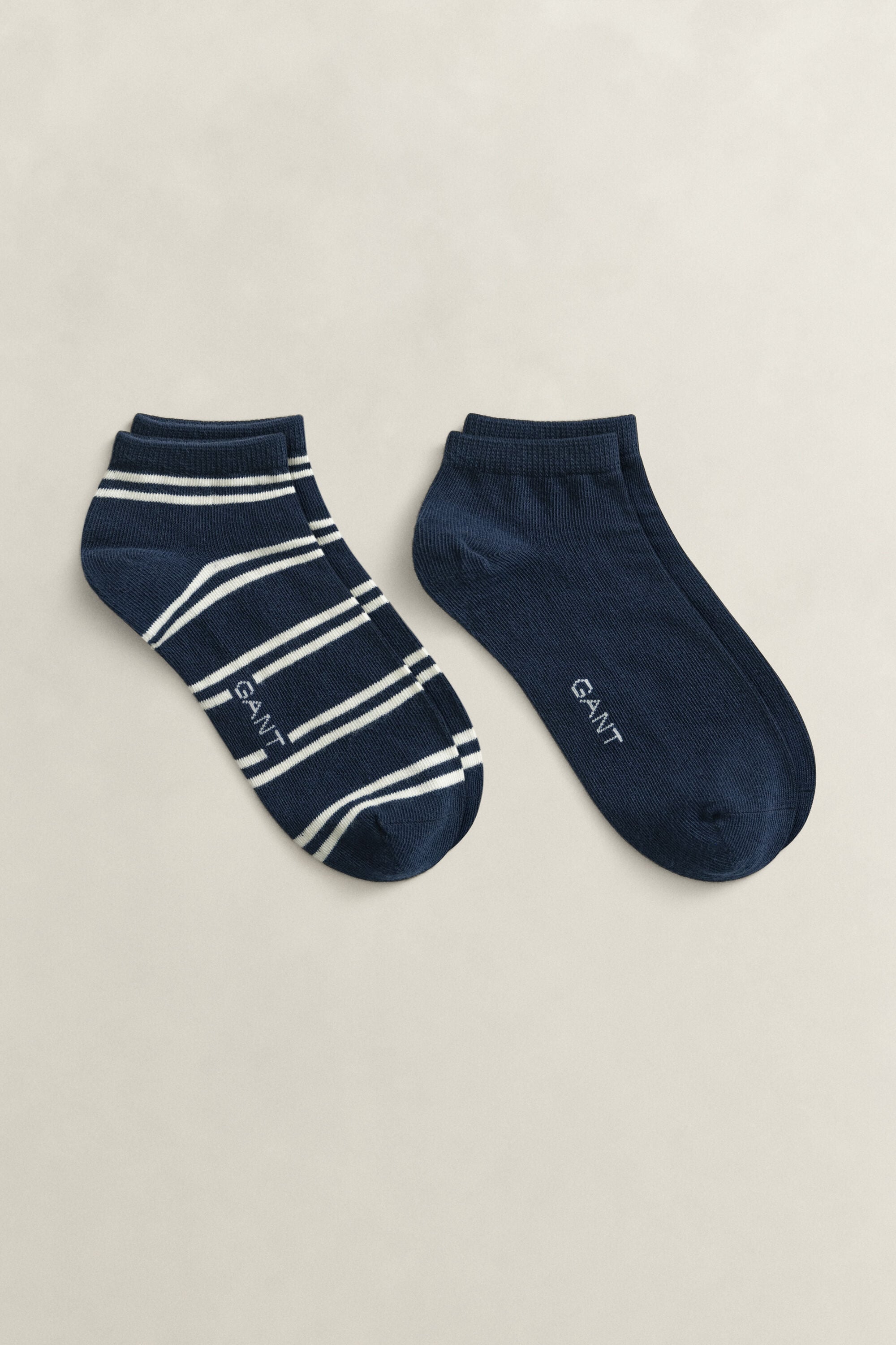 Paquete de dos pares de calcetines tobilleros a rayas