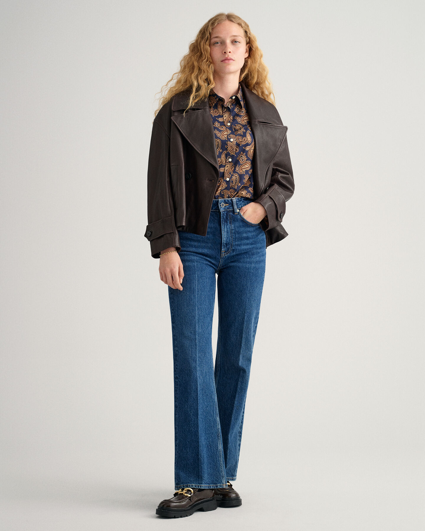 Camisa Regular Fit de gasa de algod&oacute;n Paisley