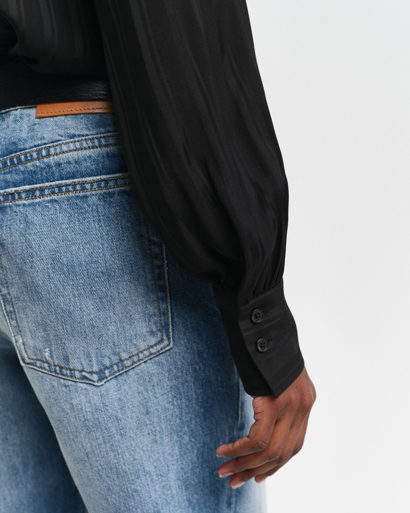 Camisa de sat&eacute;n a rayas Regular Fit