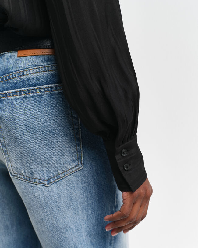 Camisa de sat&eacute;n a rayas Regular Fit