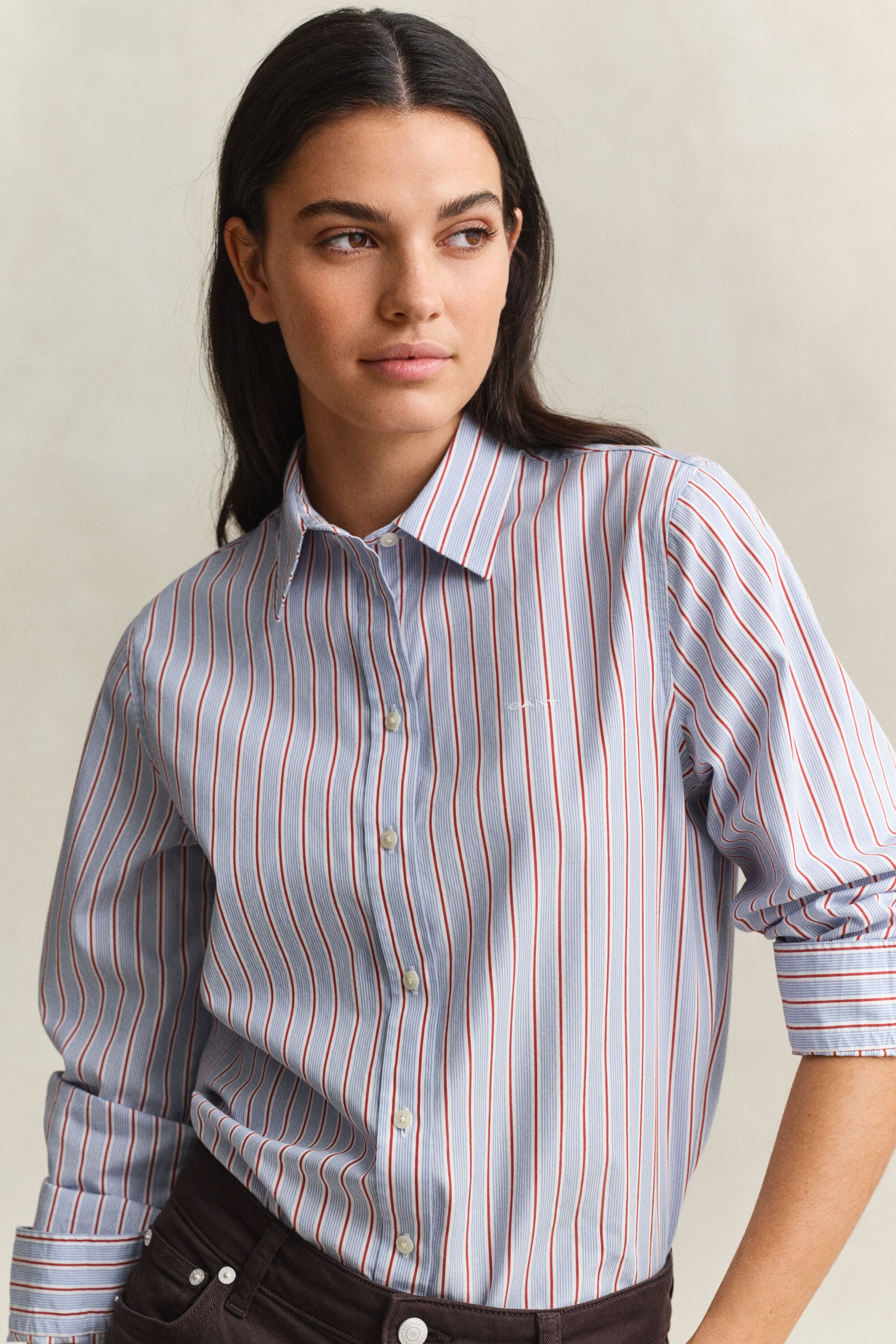 Camisa Regular Fit clásica de popelina a rayas