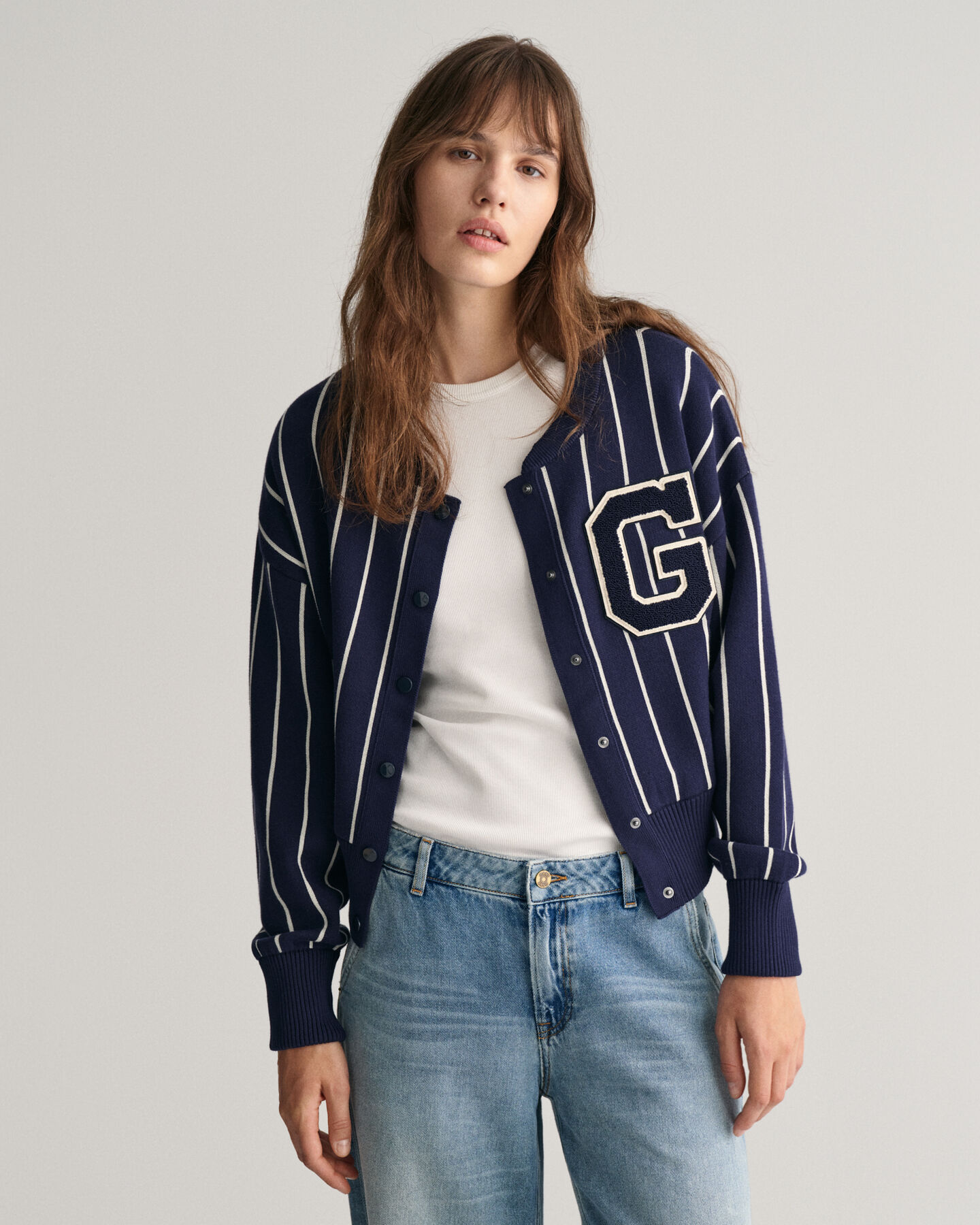Cárdigan de estilo bomber GANT Varsity de punto
