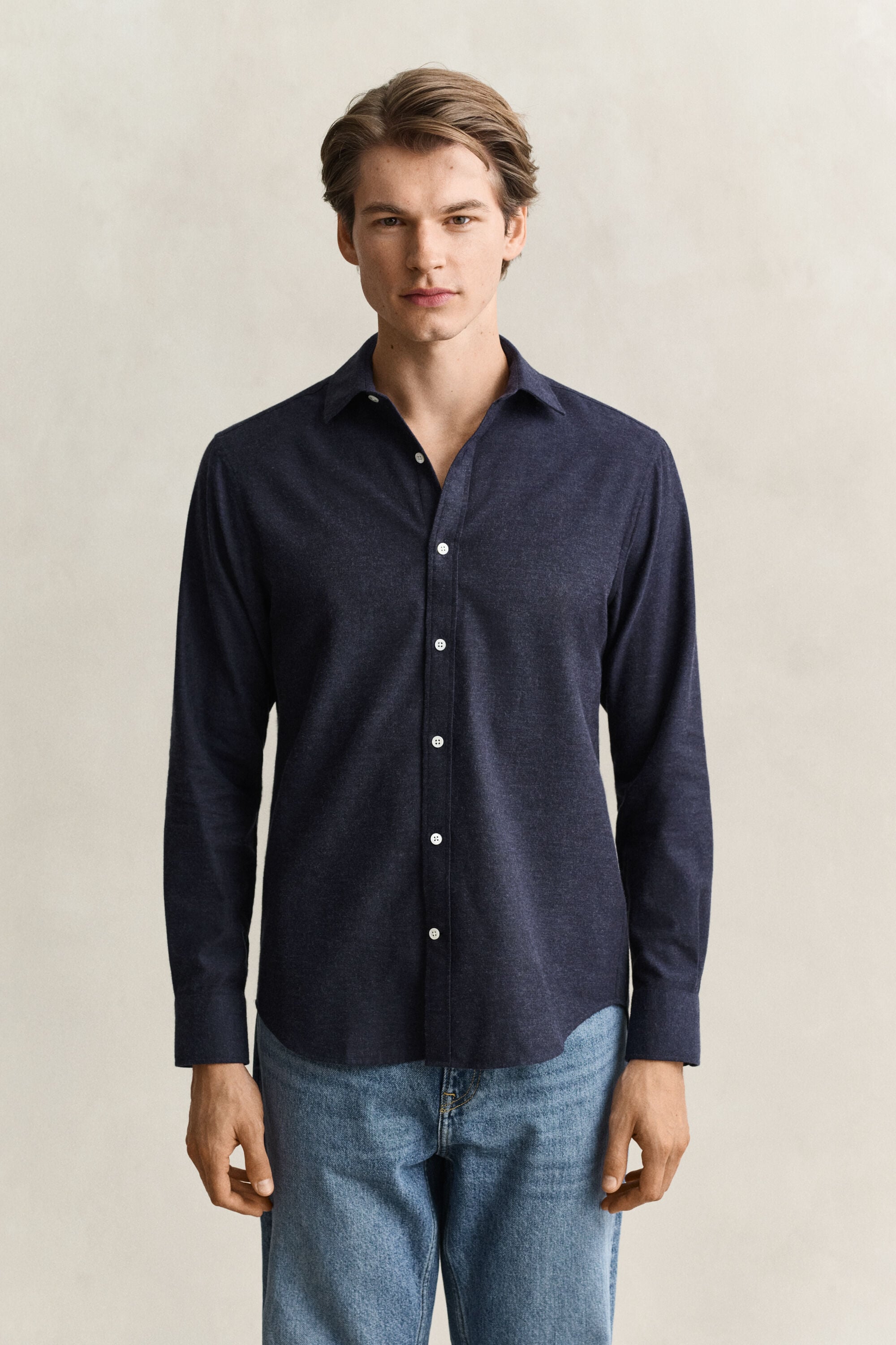 Camisa de franela jaspeada