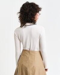 Polo de manga larga acanalado