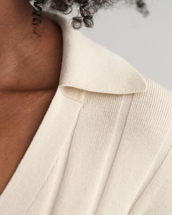 Jersey de canalé de cuello abierto