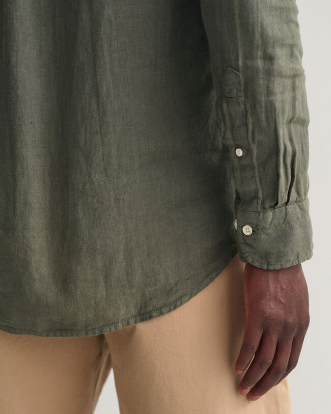 Camisa Regular Fit de lino te&ntilde;ido en prenda