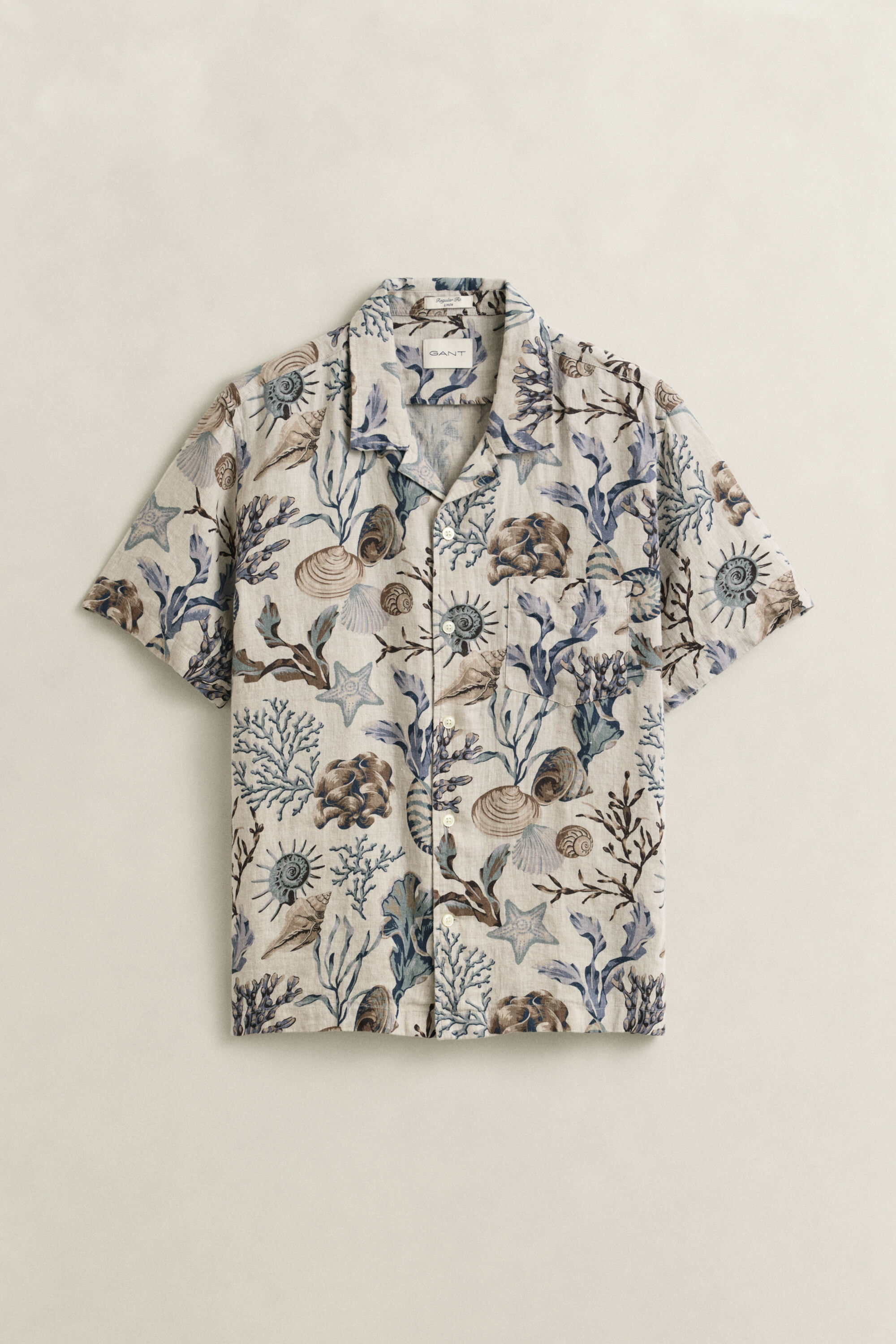 Camisa de lino estampada