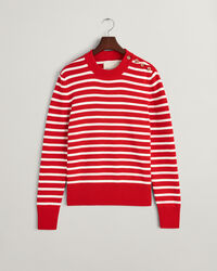 Jersey de algod&oacute;n con cuello redondo Breton Striped Shiny