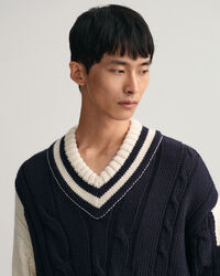 Jersey de cuello de pico con intarsia