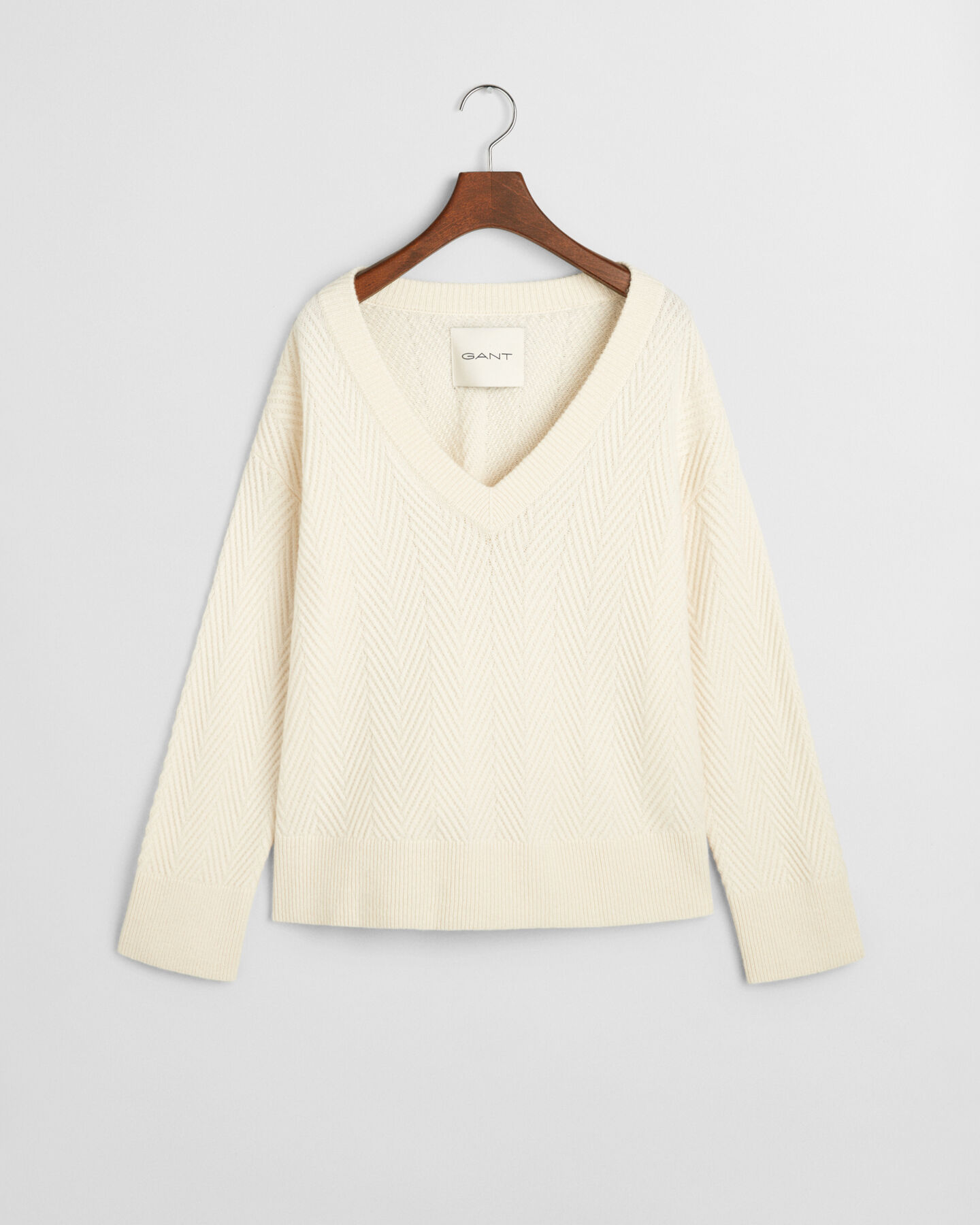 Jersey de cuello de pico con dise&ntilde;o de espiga