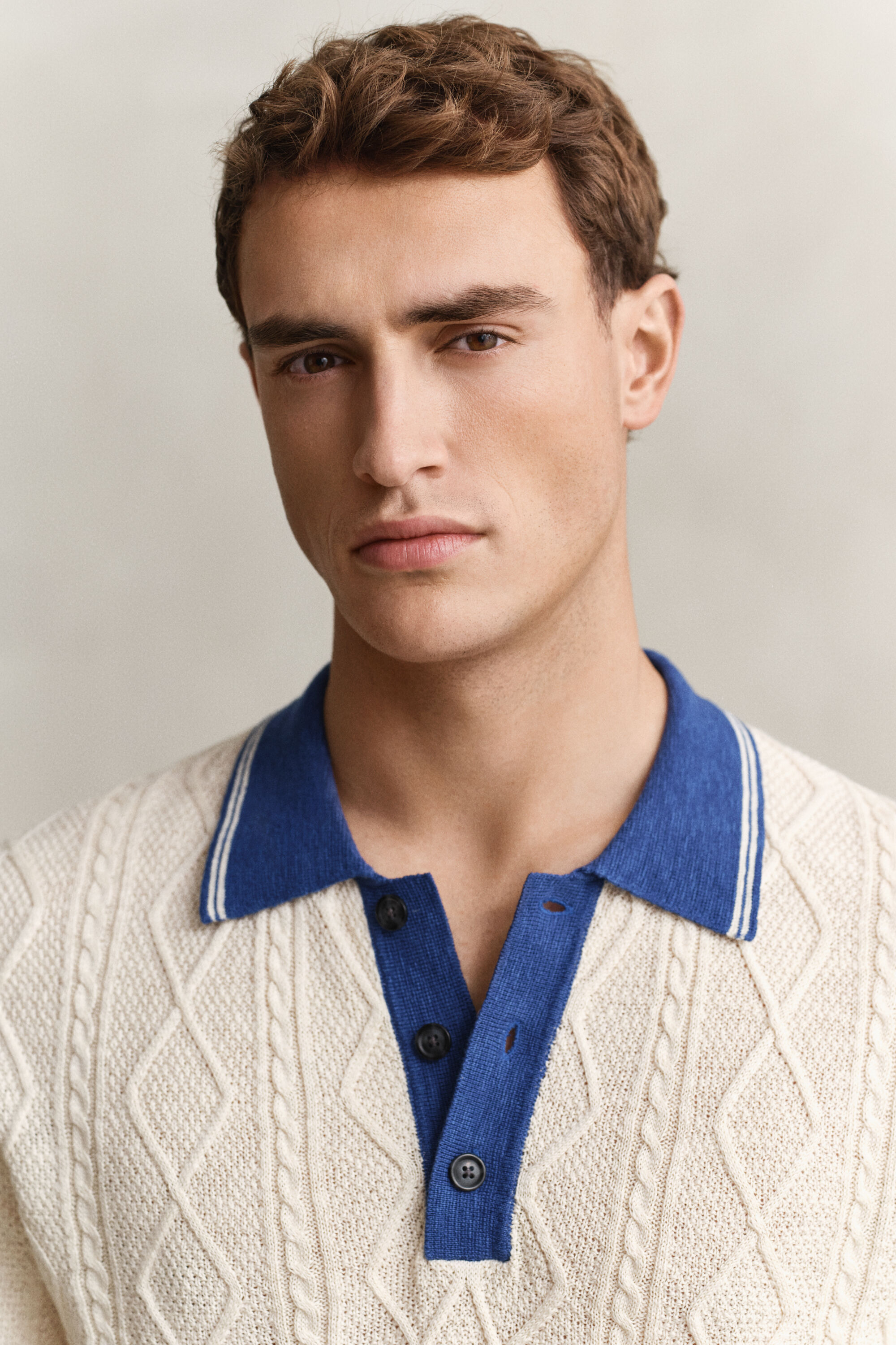 Jersey tipo polo de punto de ochos