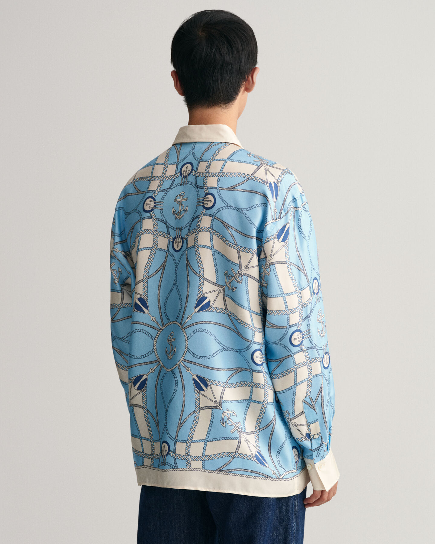 Camisa Relaxed Fit de seda con estampado Sailing