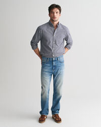 Camisa Regular Fit de sarga ligera a cuadros Vichy