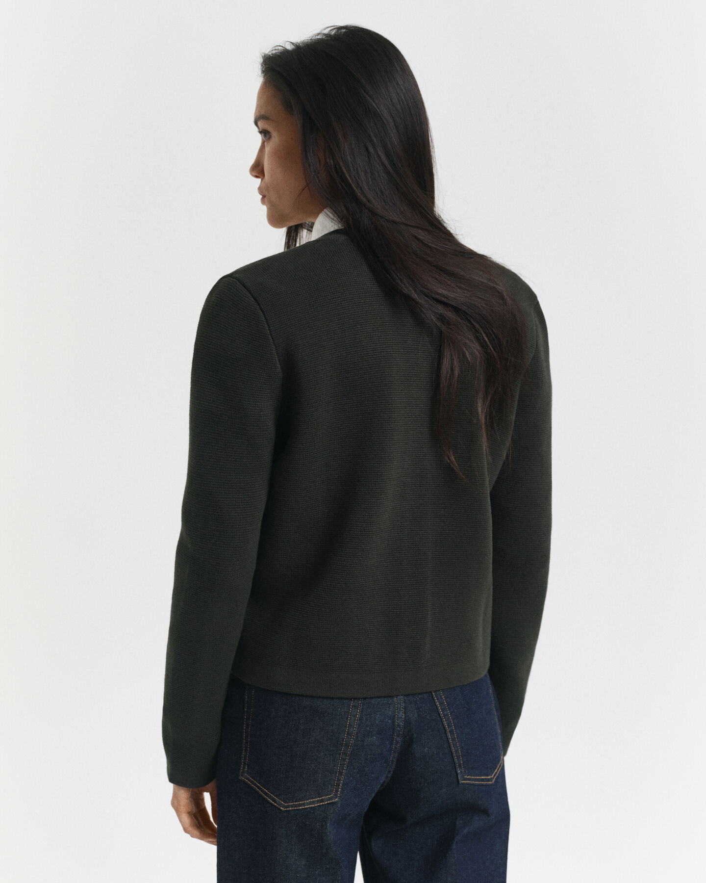 Cárdigan de punto en contraste