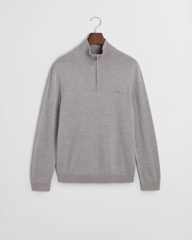 Jersey con media cremallera en lana merino extrafina
