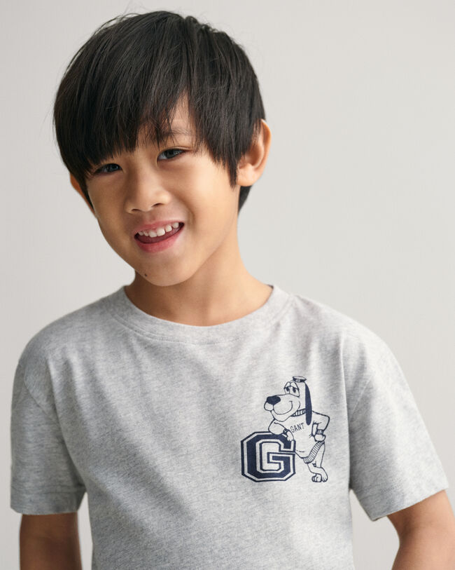 Camiseta con estampado de perro y G Kids