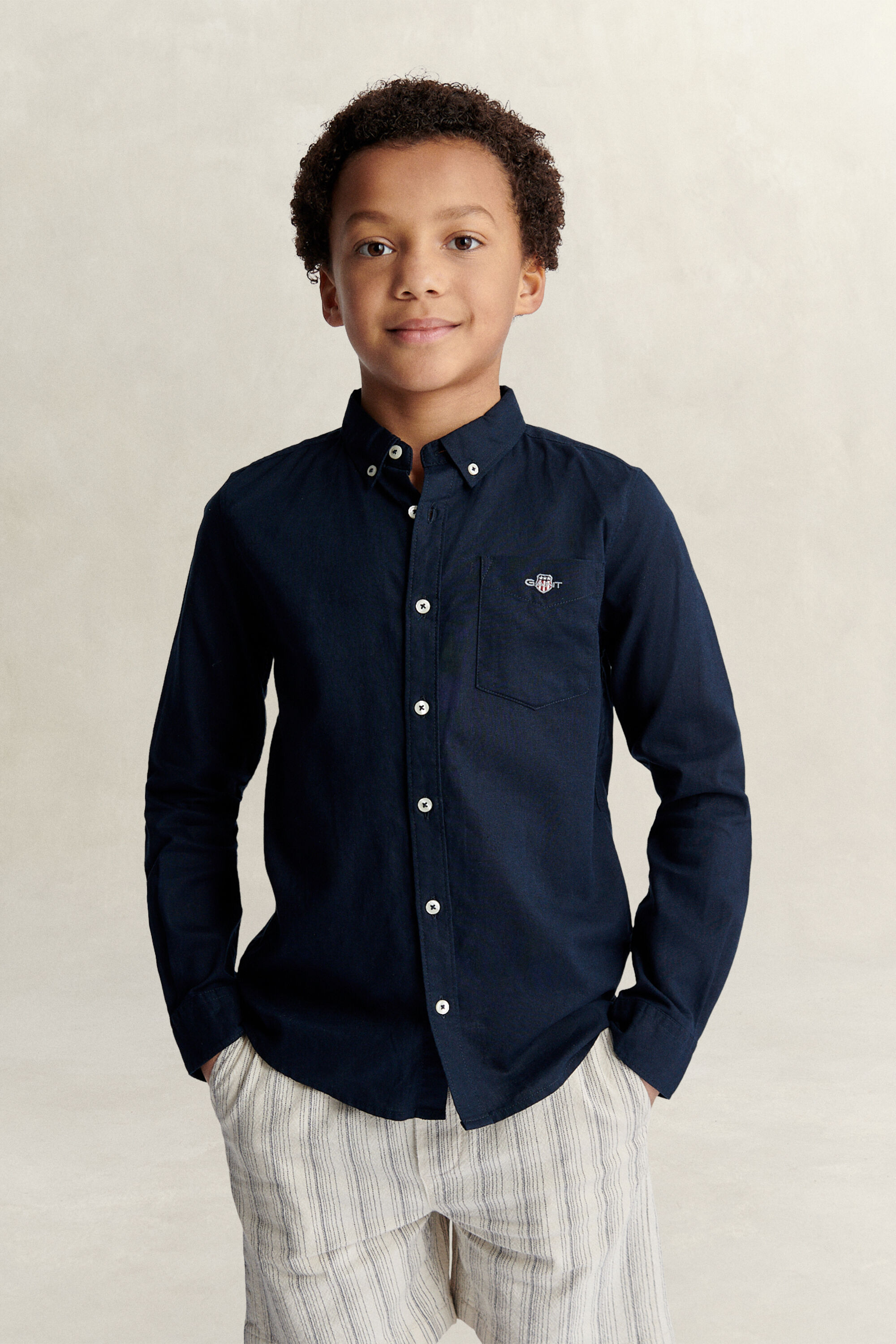 Camisa de mezcla de lino Teen Boys