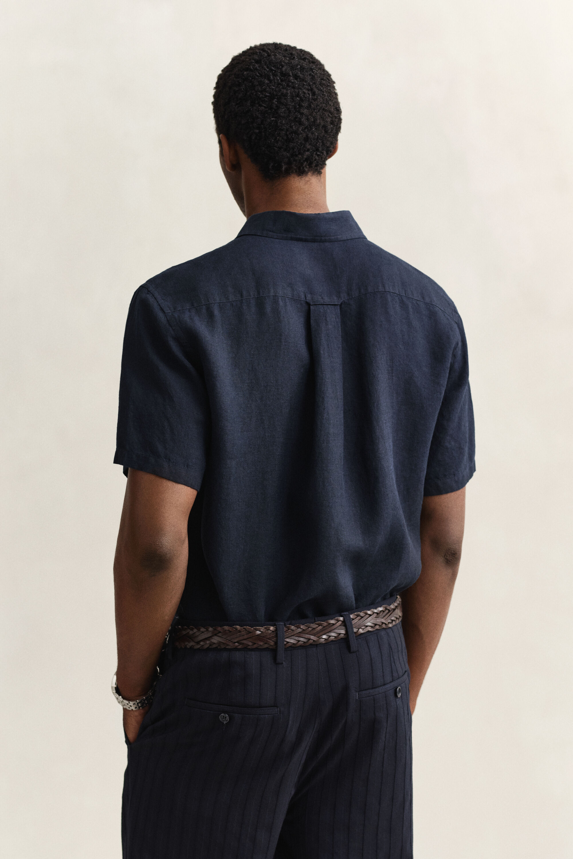 Camisa de manga corta de lino