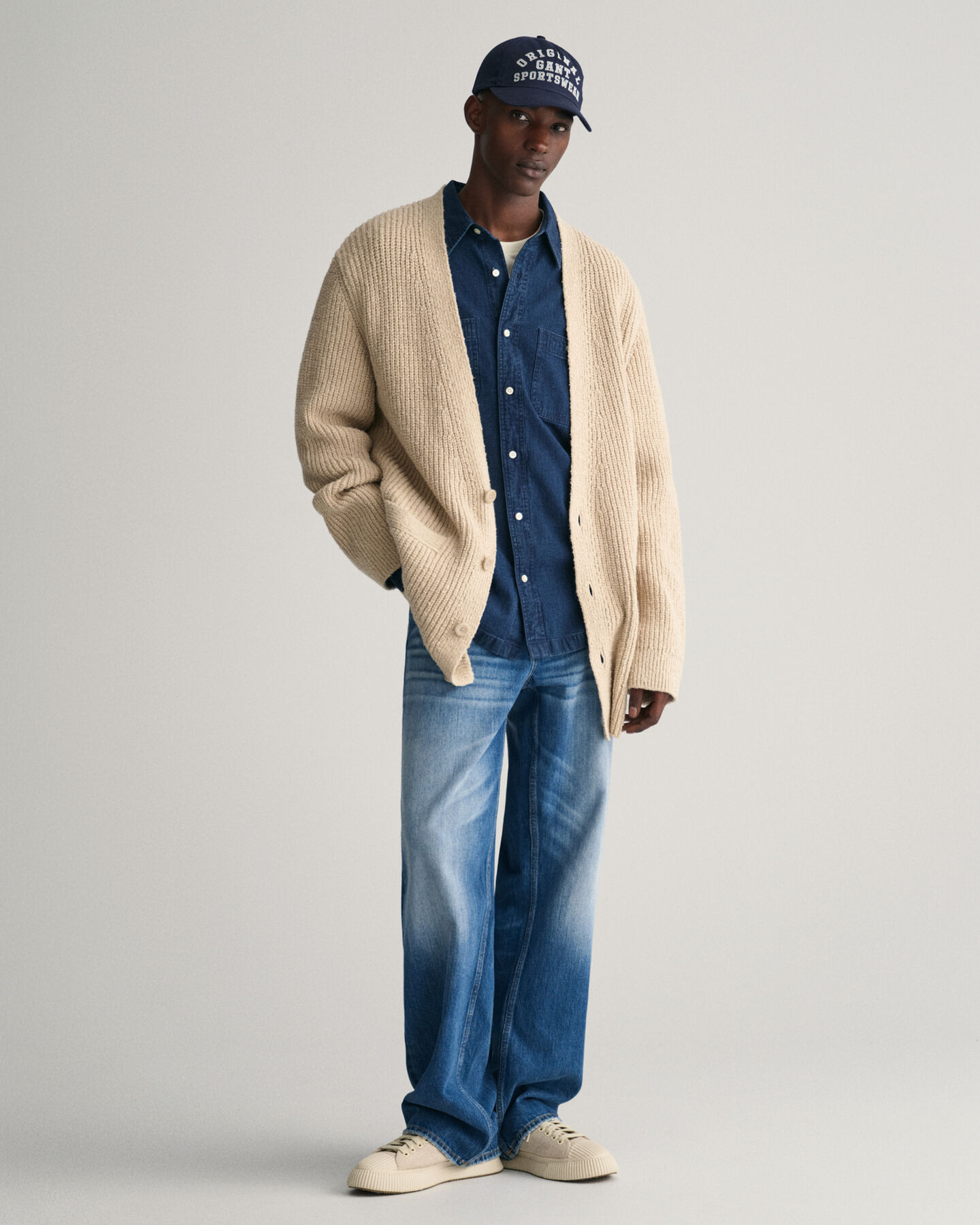 Cárdigan de bouclé acanalado