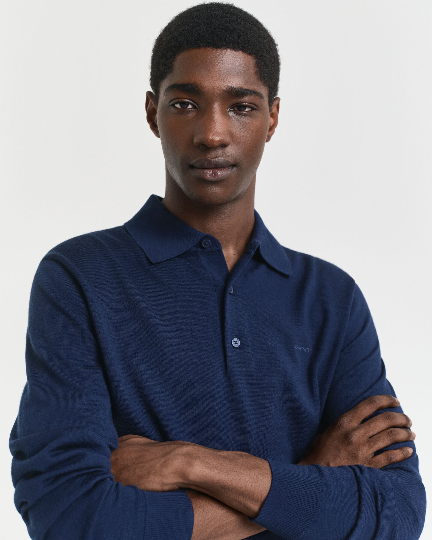 Jersey tipo polo de lana merino extrafina