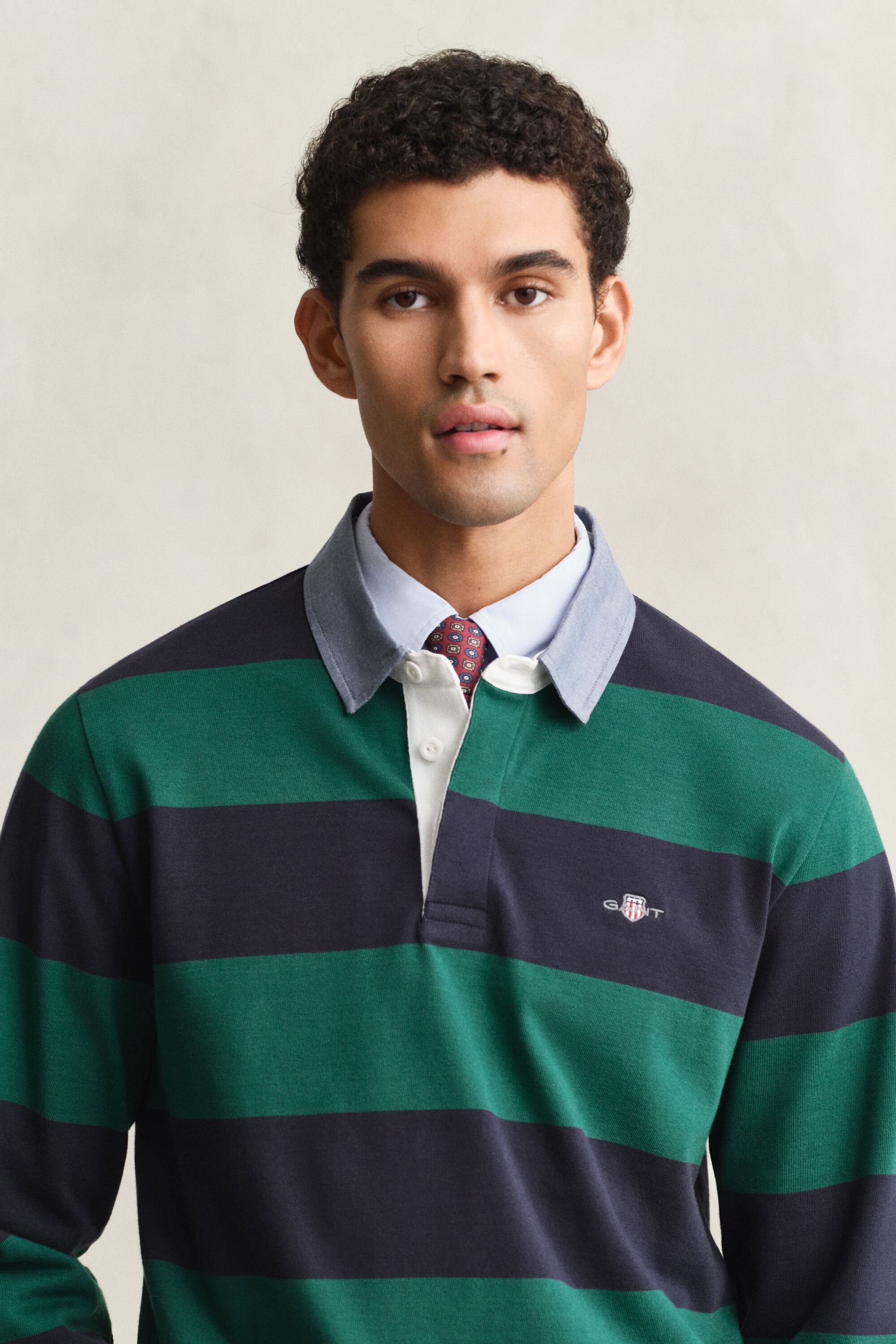 Heavy Rugger a rayas con cuello de cambray