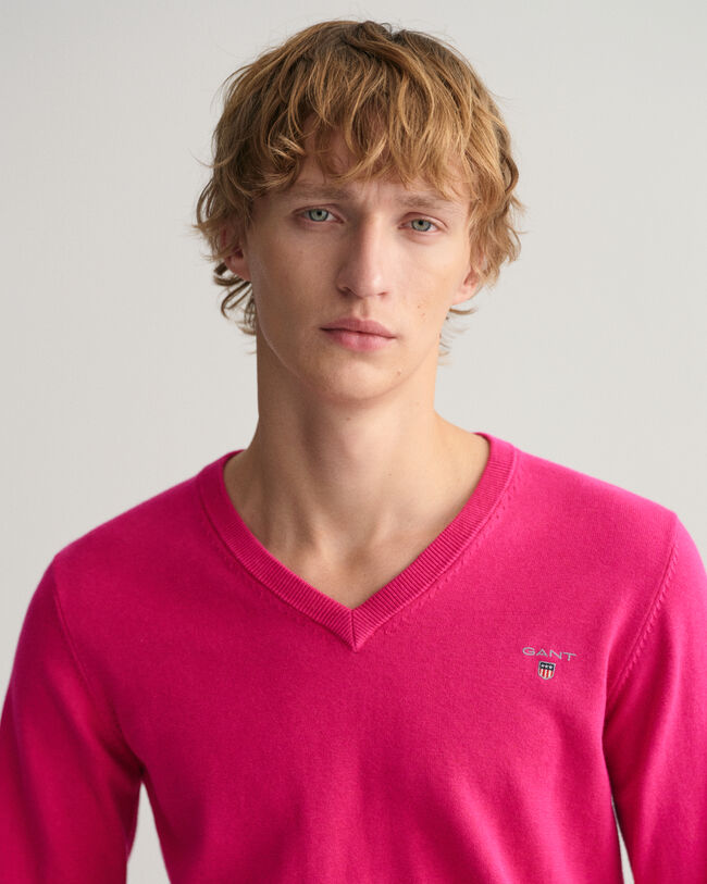 Jersey de cuello de pico y algod&oacute;n Classic