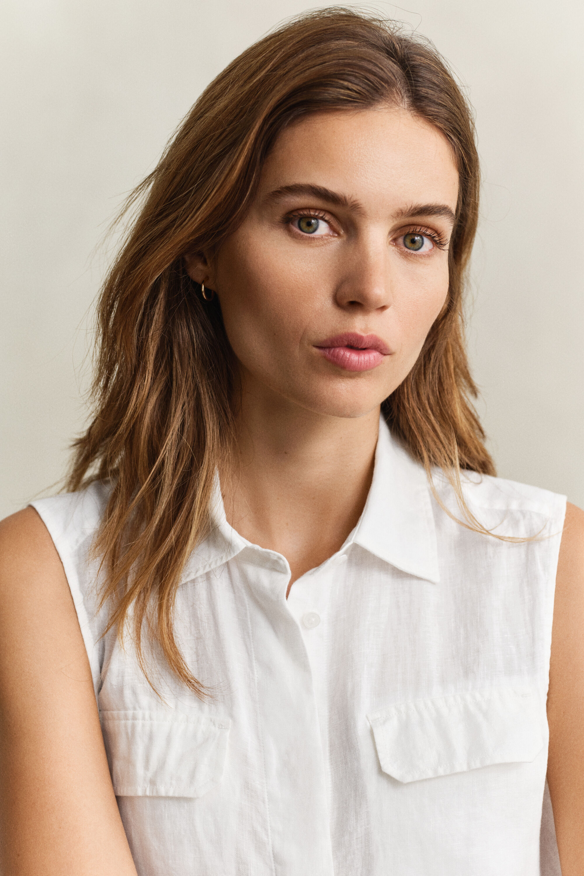 Camisa de lino sin mangas