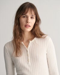 Camiseta acanalada de manga larga Henley