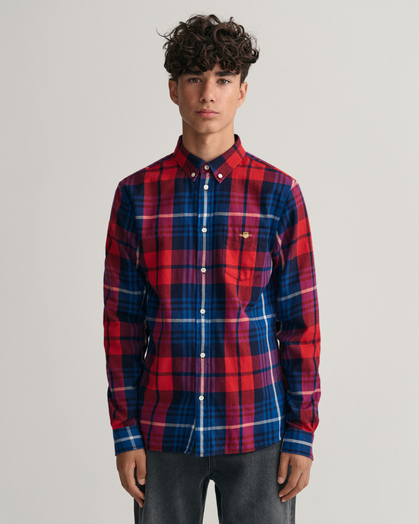 Camisa de franela a cuadros escoceses Teen Boys