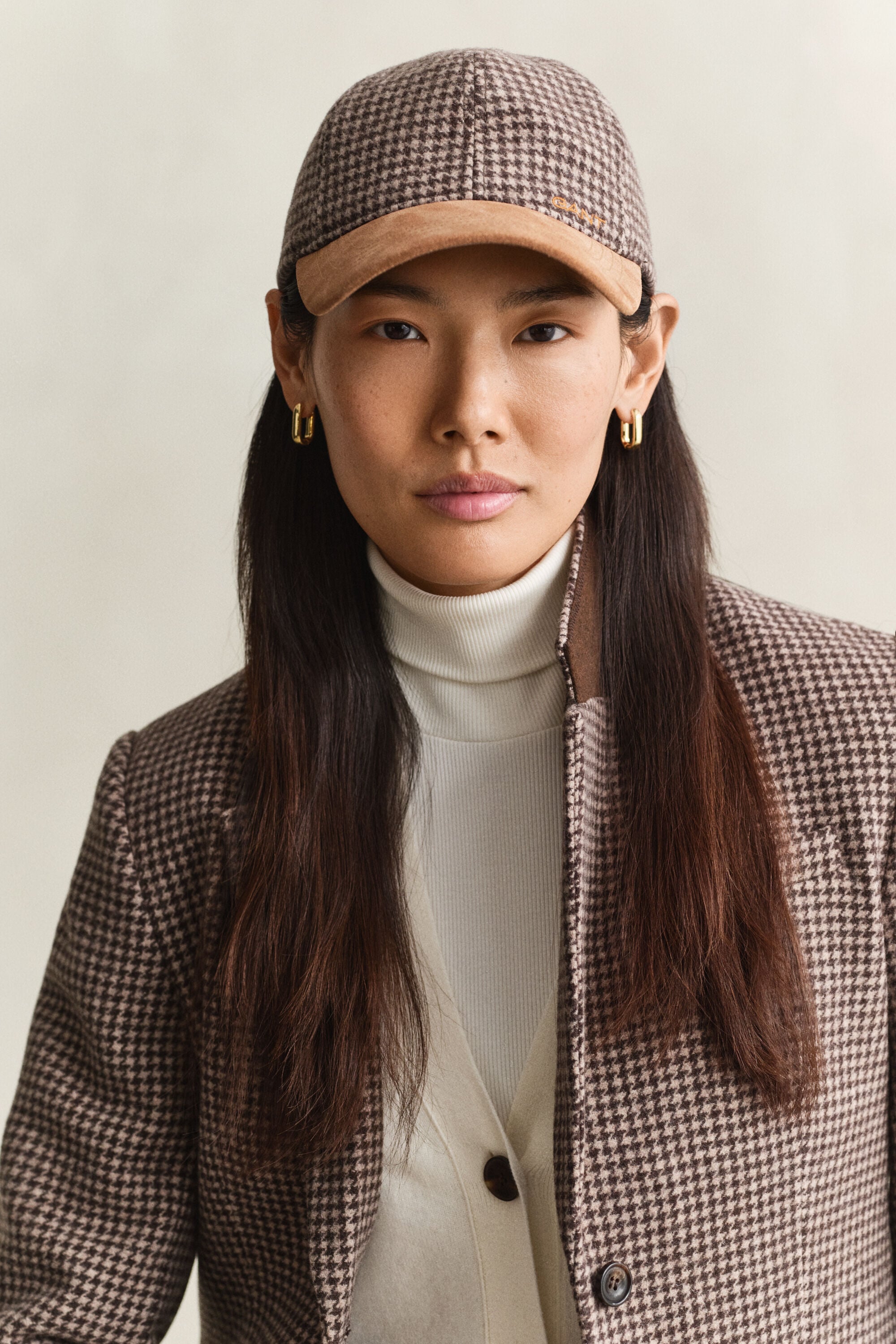 Gorra de lana de cuadros