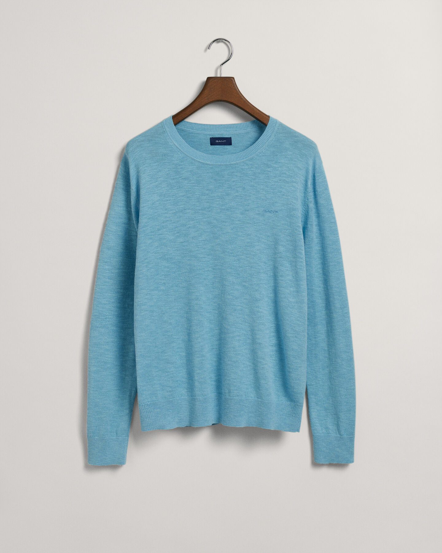 Jersey de cuello redondo de algodón y lino