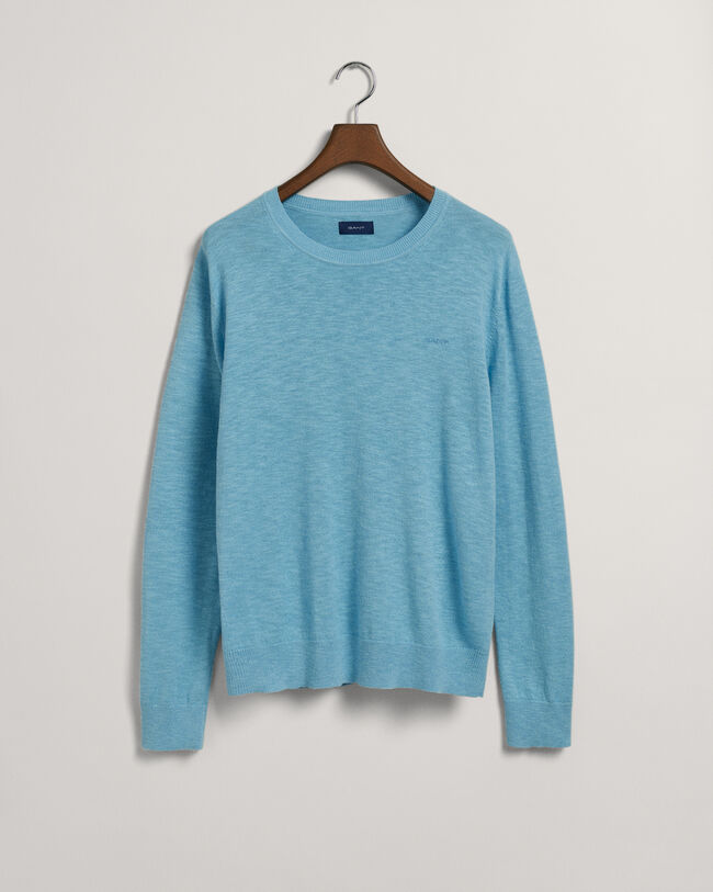 Jersey de cuello redondo de algodón y lino