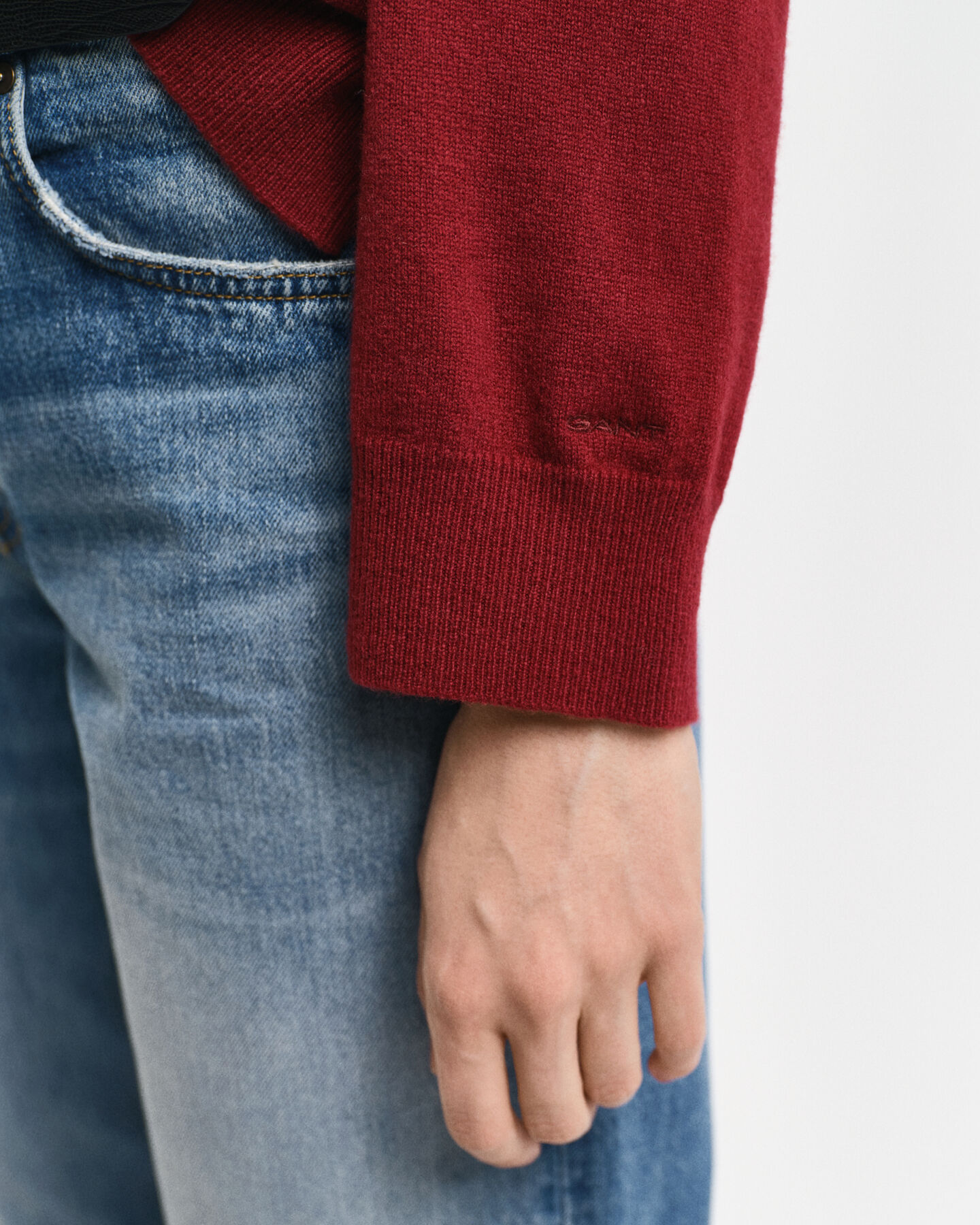 Jersey de cuello redondo en lana de oveja muy fina