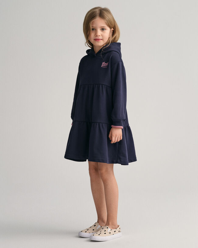 Vestido estilo sudadera con capucha escalonado GANT USA Girls