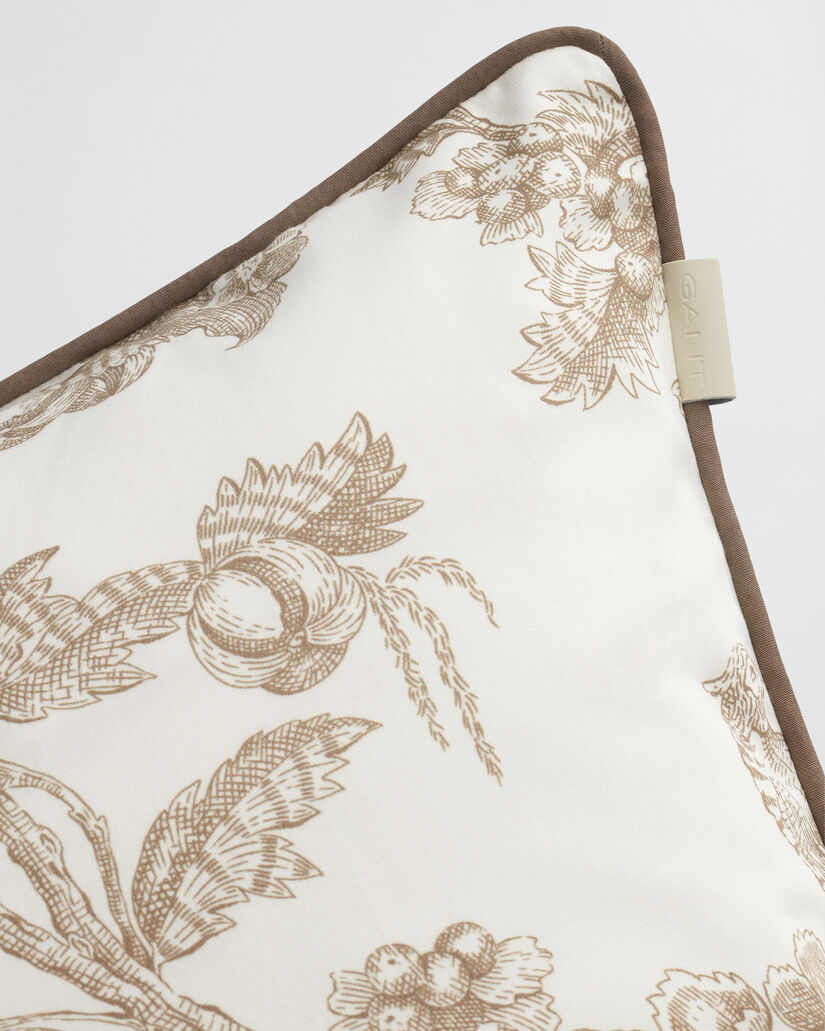 Cojín de satén con estampado de árboles