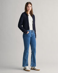 Sudadera corta de punto de ochos con capucha y cremallera Shield Teen Girls