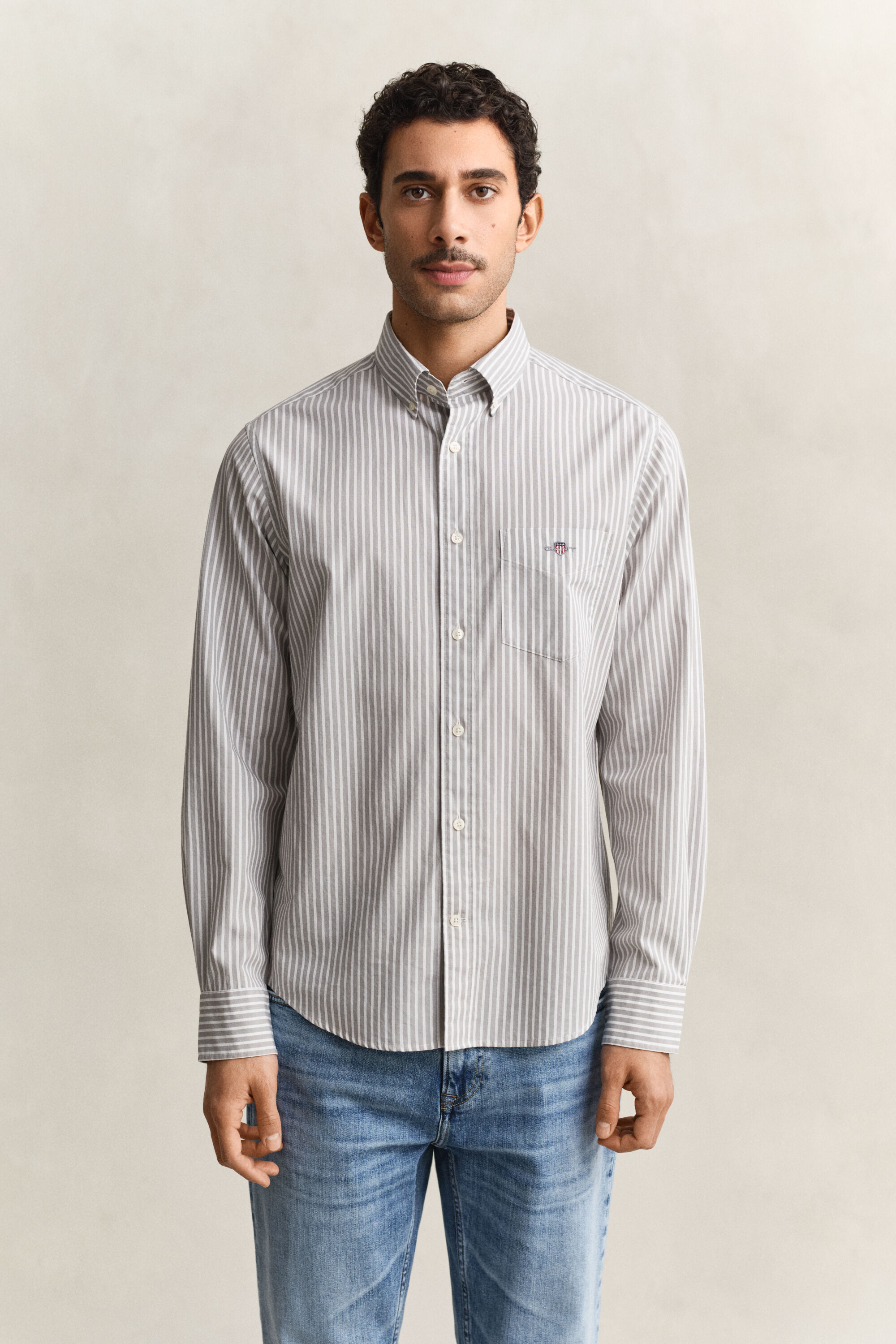 Camisa clásica de popelina a rayas