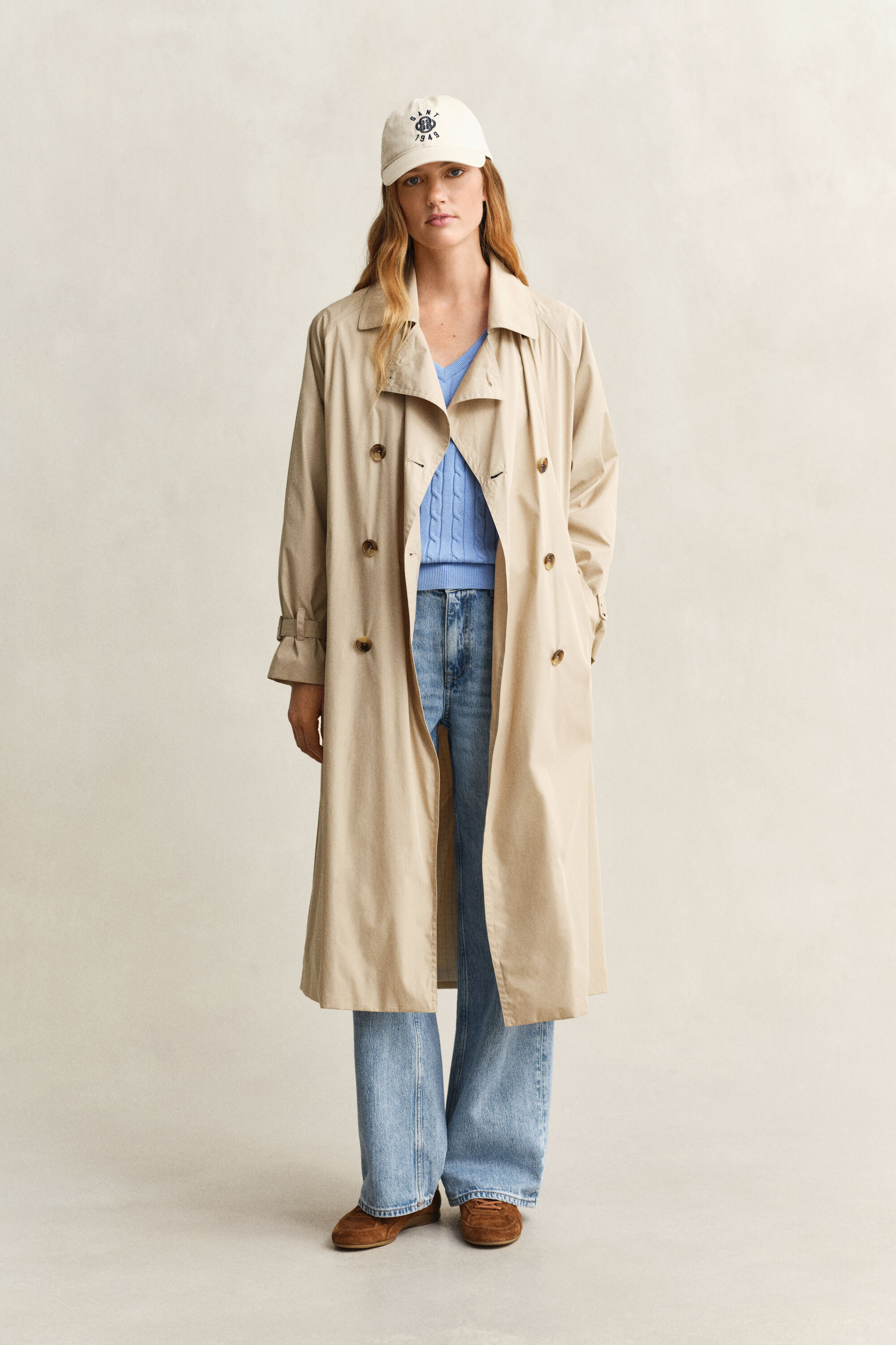 Jersey de cuello de pico en punto de ochos