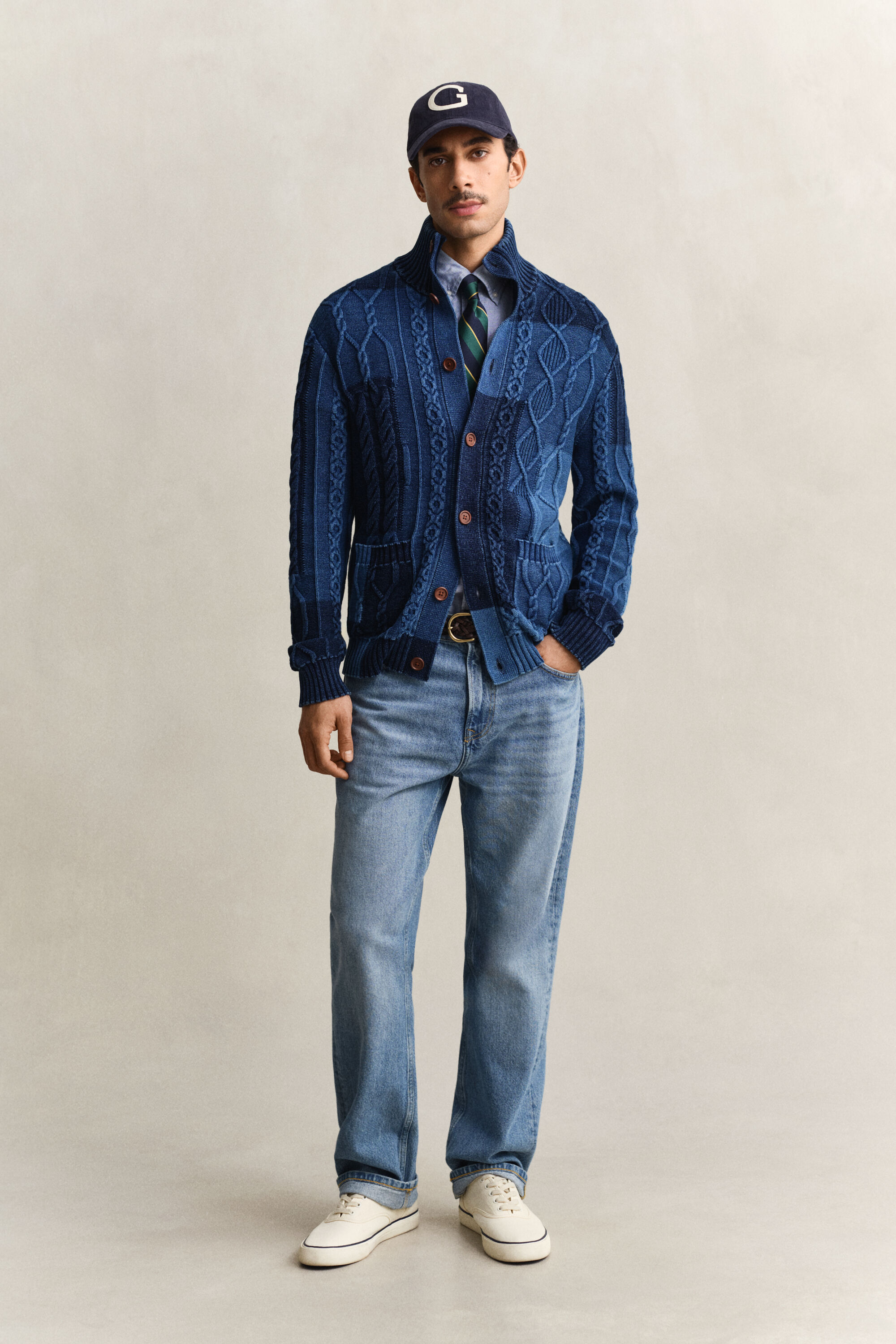 Cárdigan de punto de ochos Patchwork