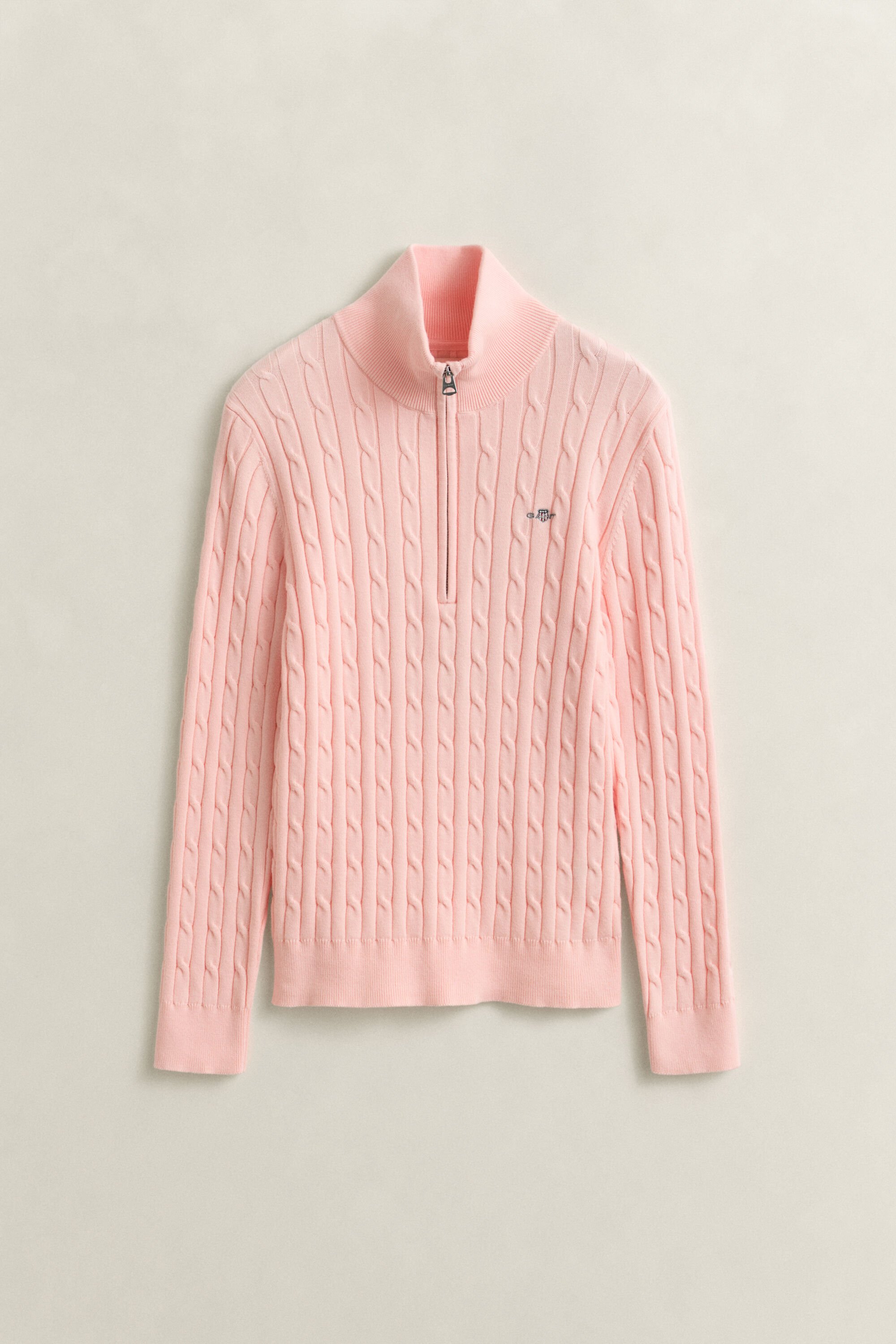 Jersey de punto de ochos con media cremallera