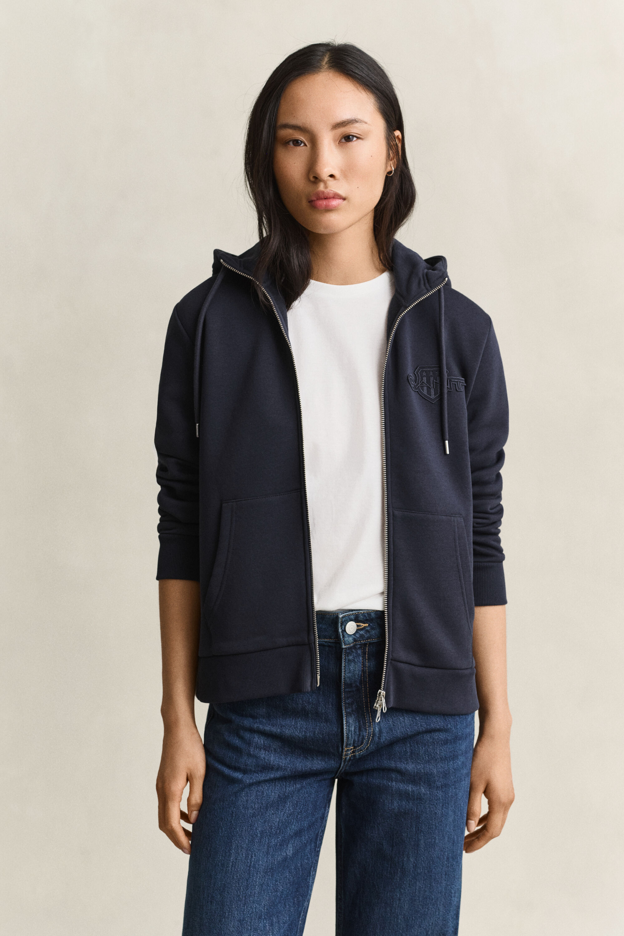 Sudadera con capucha y cremallera Tonal Shield