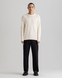 Pantalones chinos de sarga de algod&oacute;n con pernera ancha