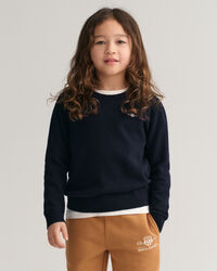 Jersey de cuello redondo en lana de oveja Shield Kids