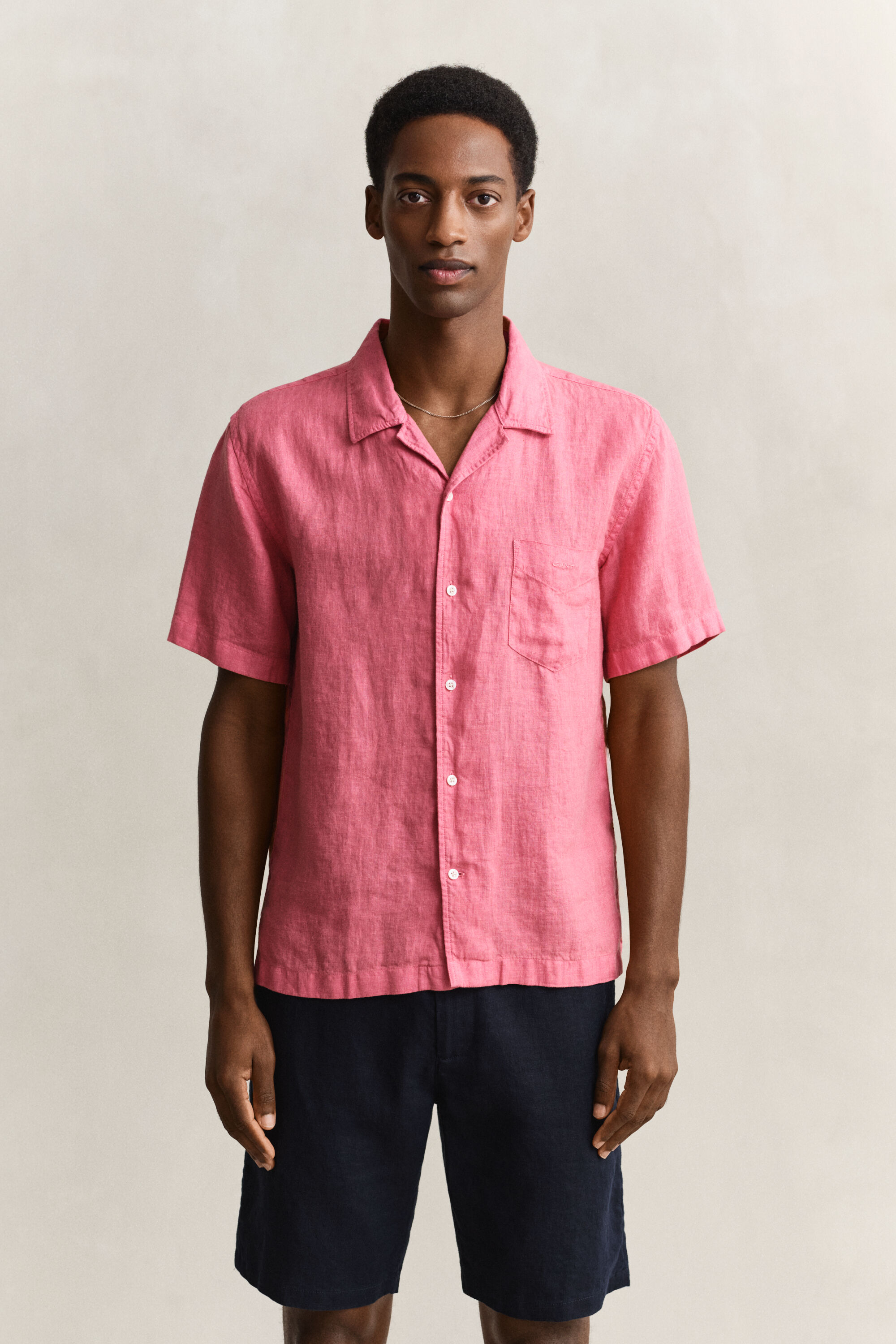 Camisa de lino de manga corta