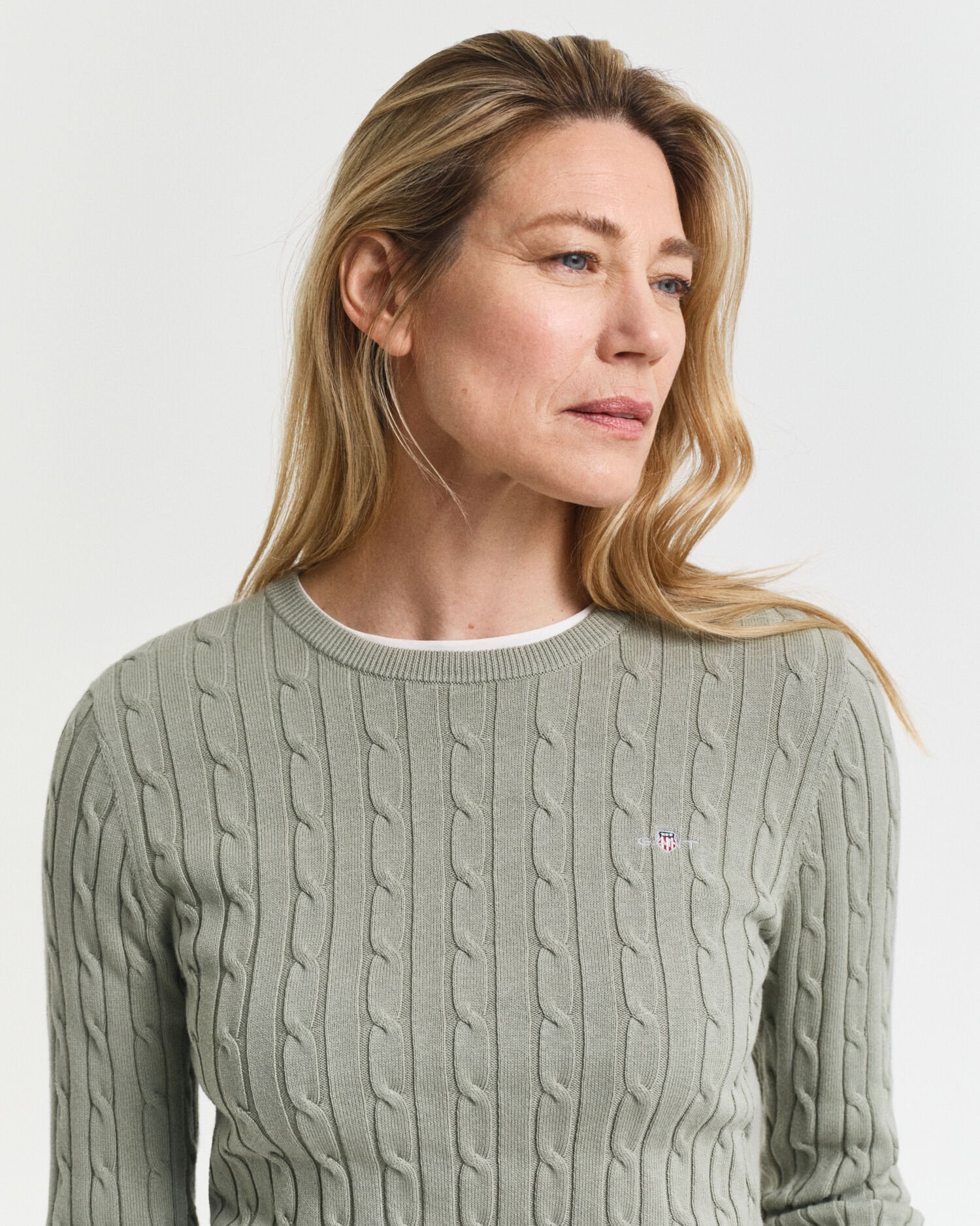 Jersey de cuello redondo y punto de ochos