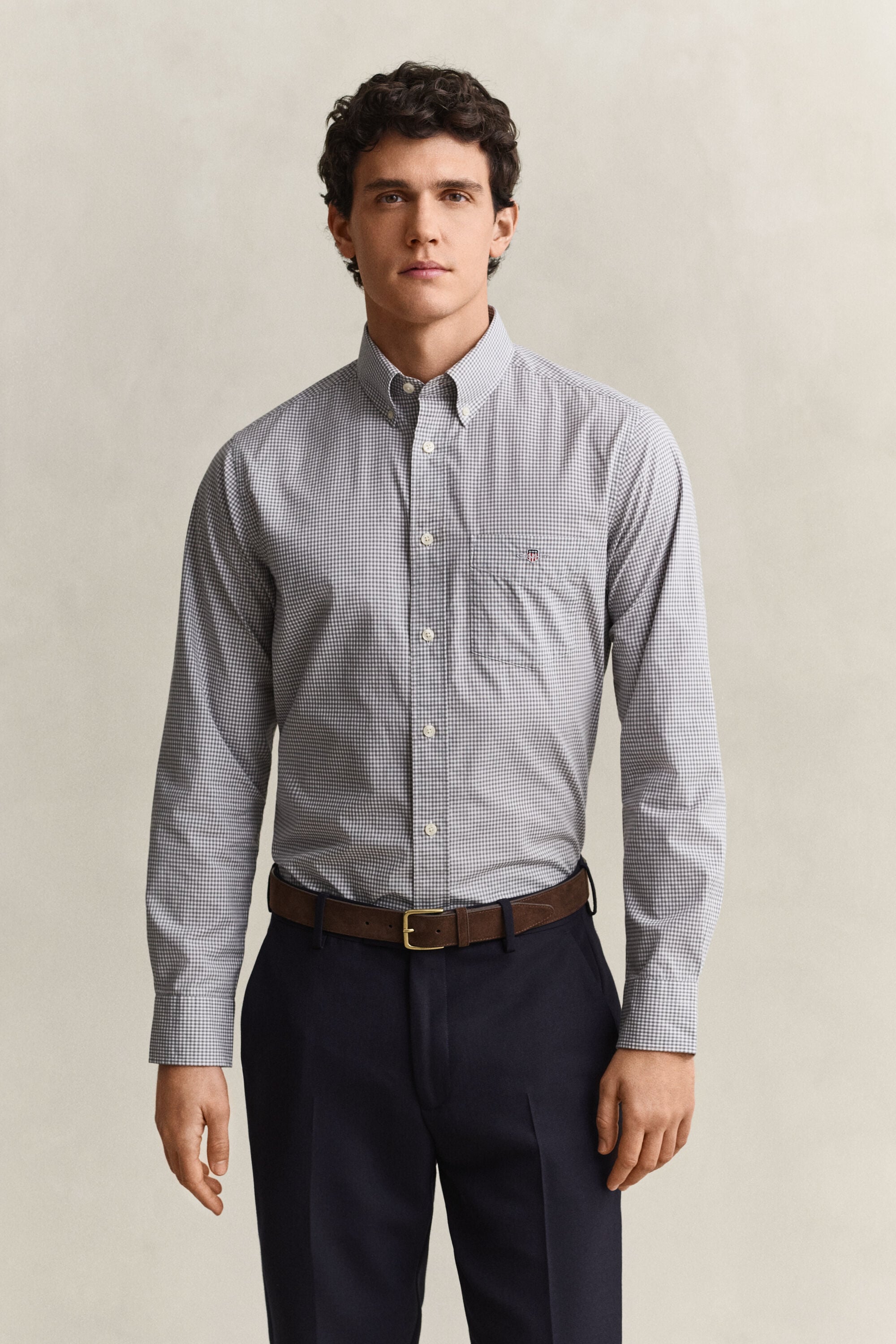 Camisa clásica de popelina de cuadros Vichy